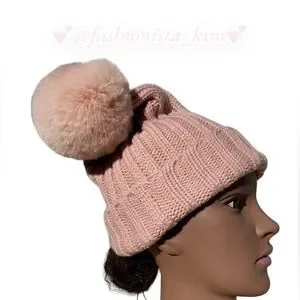 BCBG Accessories Bcbg Knit Pink Beanie Womens Crochet Hat